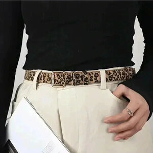 NEW Trendy Leopard Print “Faux Fur” Women’s Belt ~ Sz M